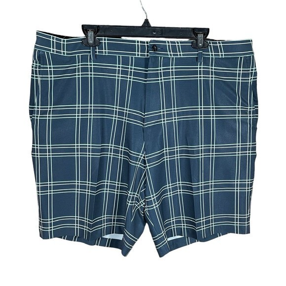 Dunning Golf Men's 40 Plaid 9.5" Inseam Shorts Performance 90% Polyester Spandex - Picture 1 of 8